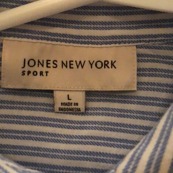 Jones NY Striped Button Up Tunic - Picture 6 of 7